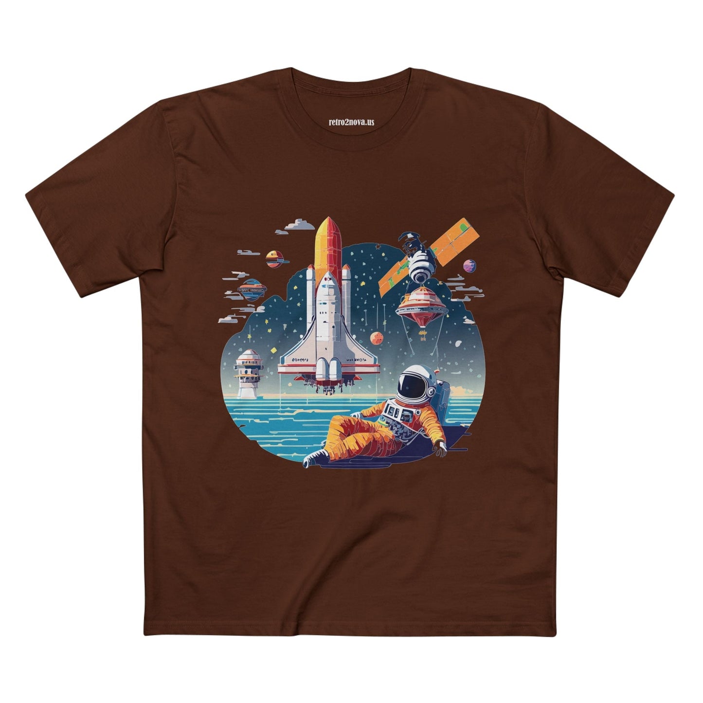 Cosmos Astronaut Shirt CS35 Unisex Premium Cotton Tee With Original Art Design Retro2Nova