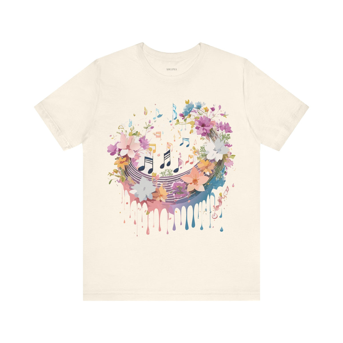 Music Graphic Unisex Cotton Bella+Canvas Tee with Art Design m78