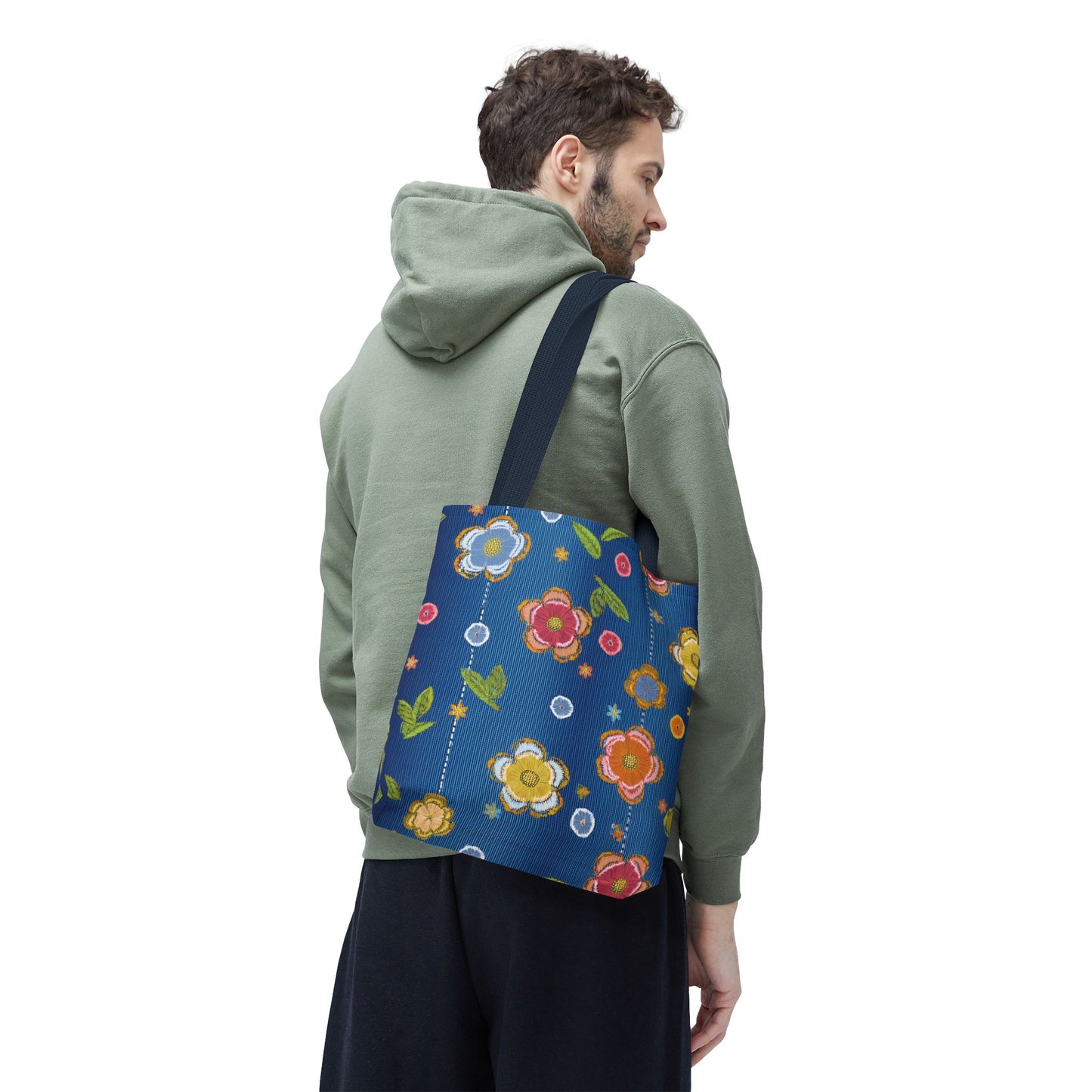 Denim Fabric Imitation Print Unisex Canvas Bag Poly Spun 3 Sizes Tote Bag 133