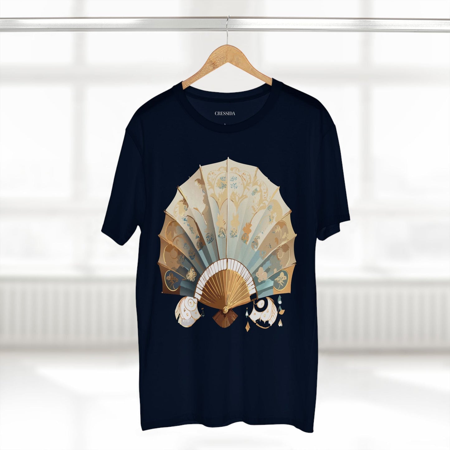 Antique Fan Graphic Design T-Shirt Unisex 100 Cotton Floral Carnival Artwork Tee 14