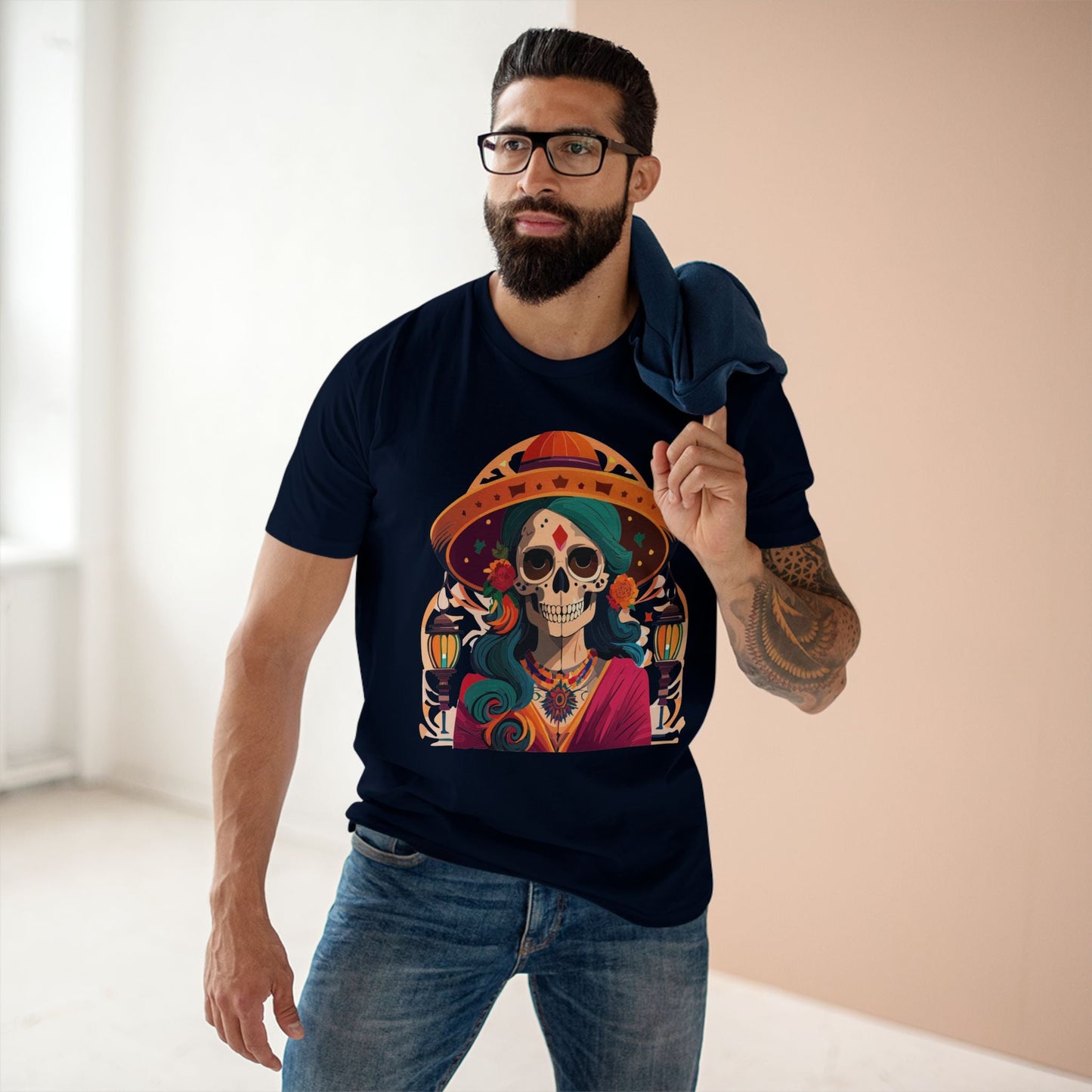 Skull Shirt Skeleton Shirt Unisex Premium Cotton Tee With Original Art Design By Retro2Nova