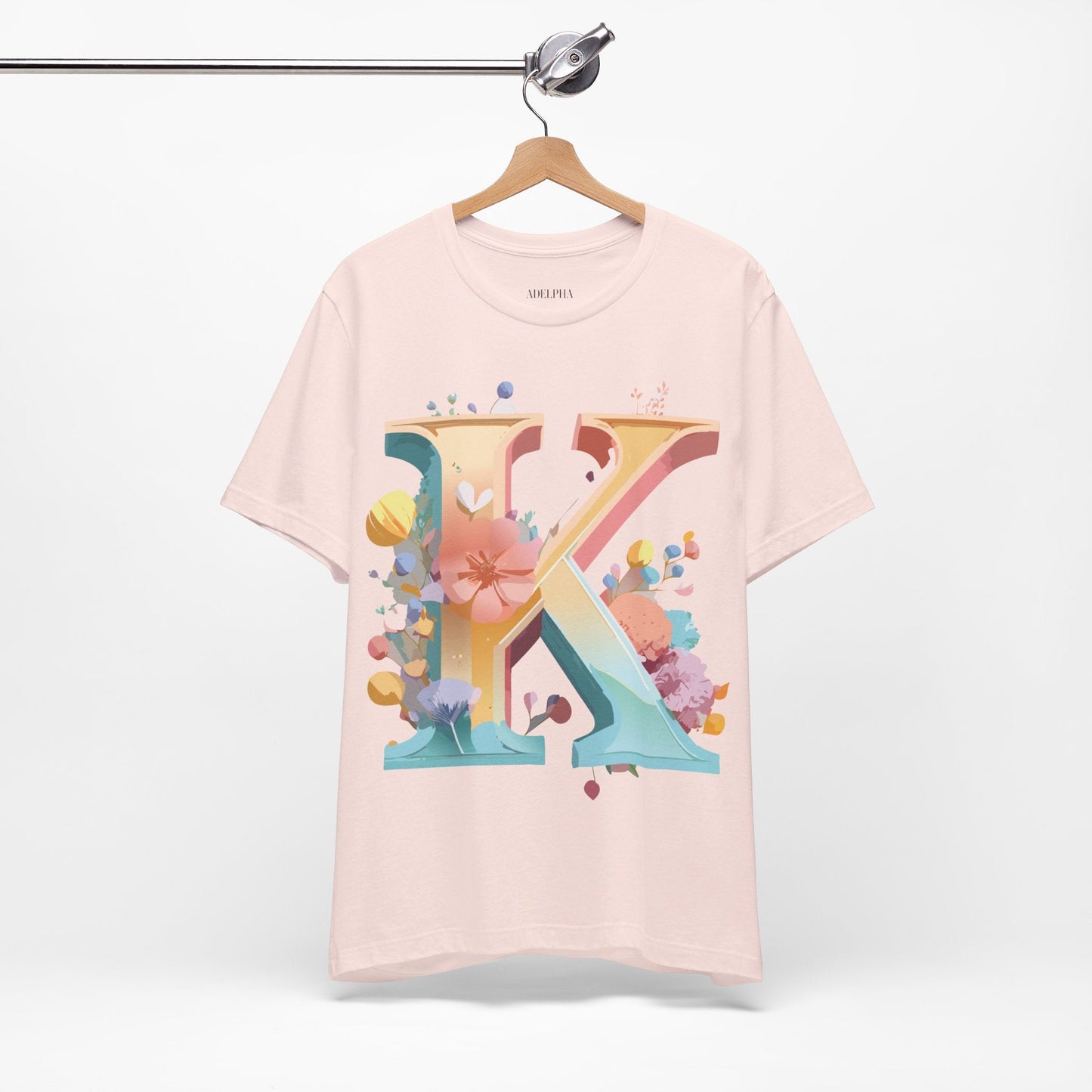 Letter K Shirt Unisex Graphic Tee With Vintage Inspired Artwork By Adelpha Short Sleeve