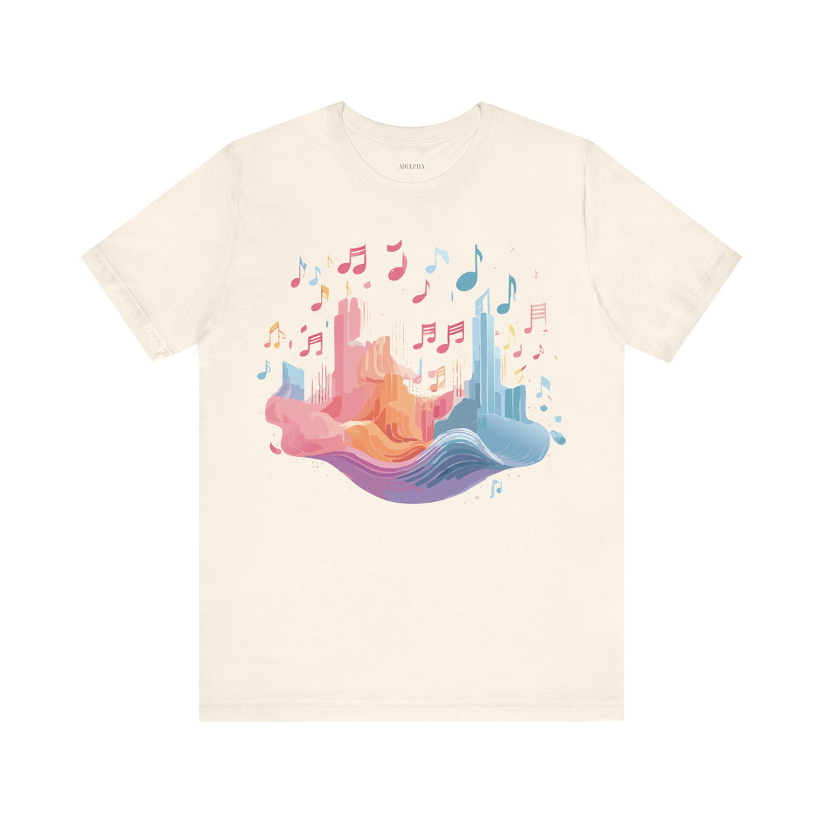 Music Graphic Unisex Cotton Bella+Canvas Tee with Art Design n186