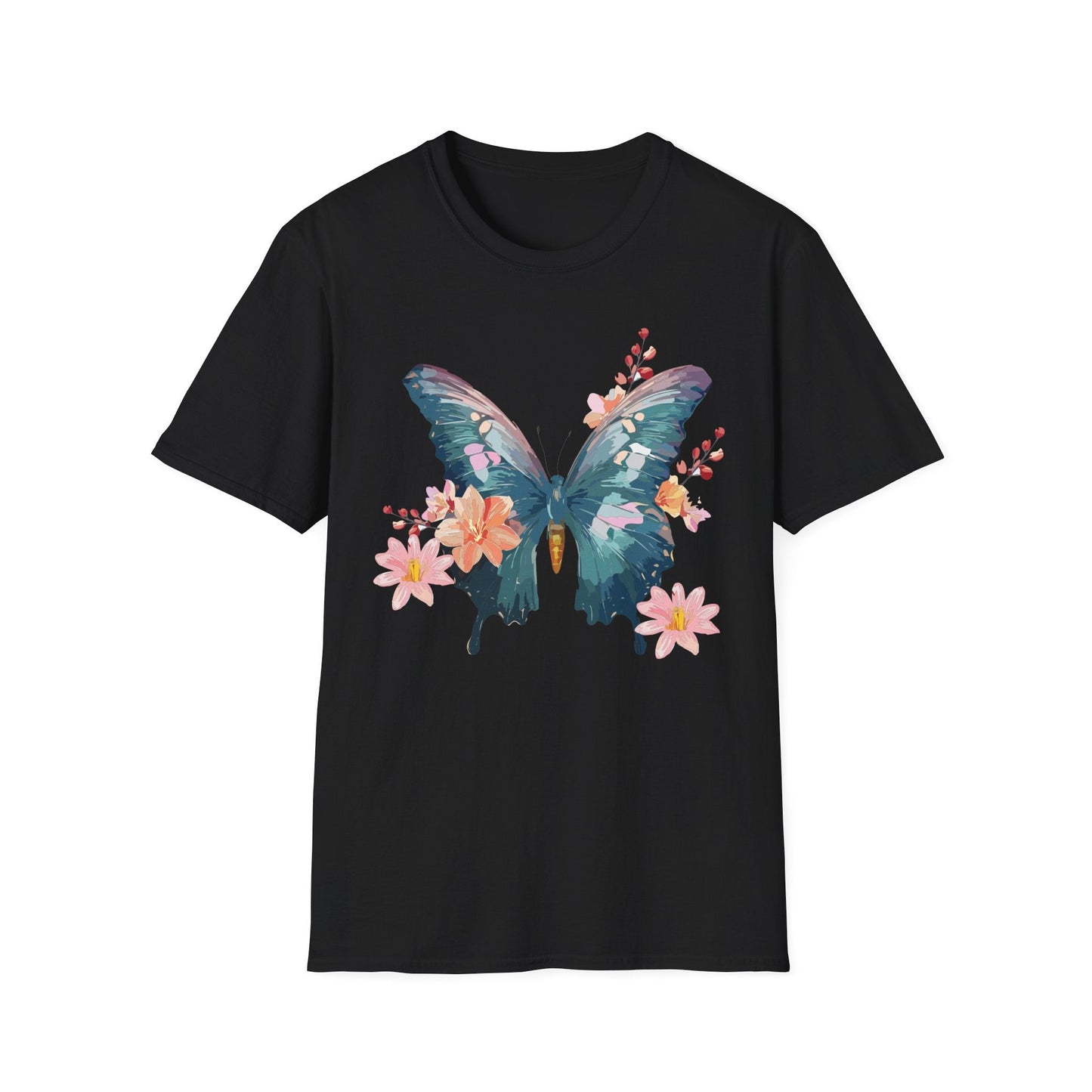 Butterfly T Shirt Unisex Gildan Softstyle 64000 100 Percent Ring Spun Cotton Monarch Tee