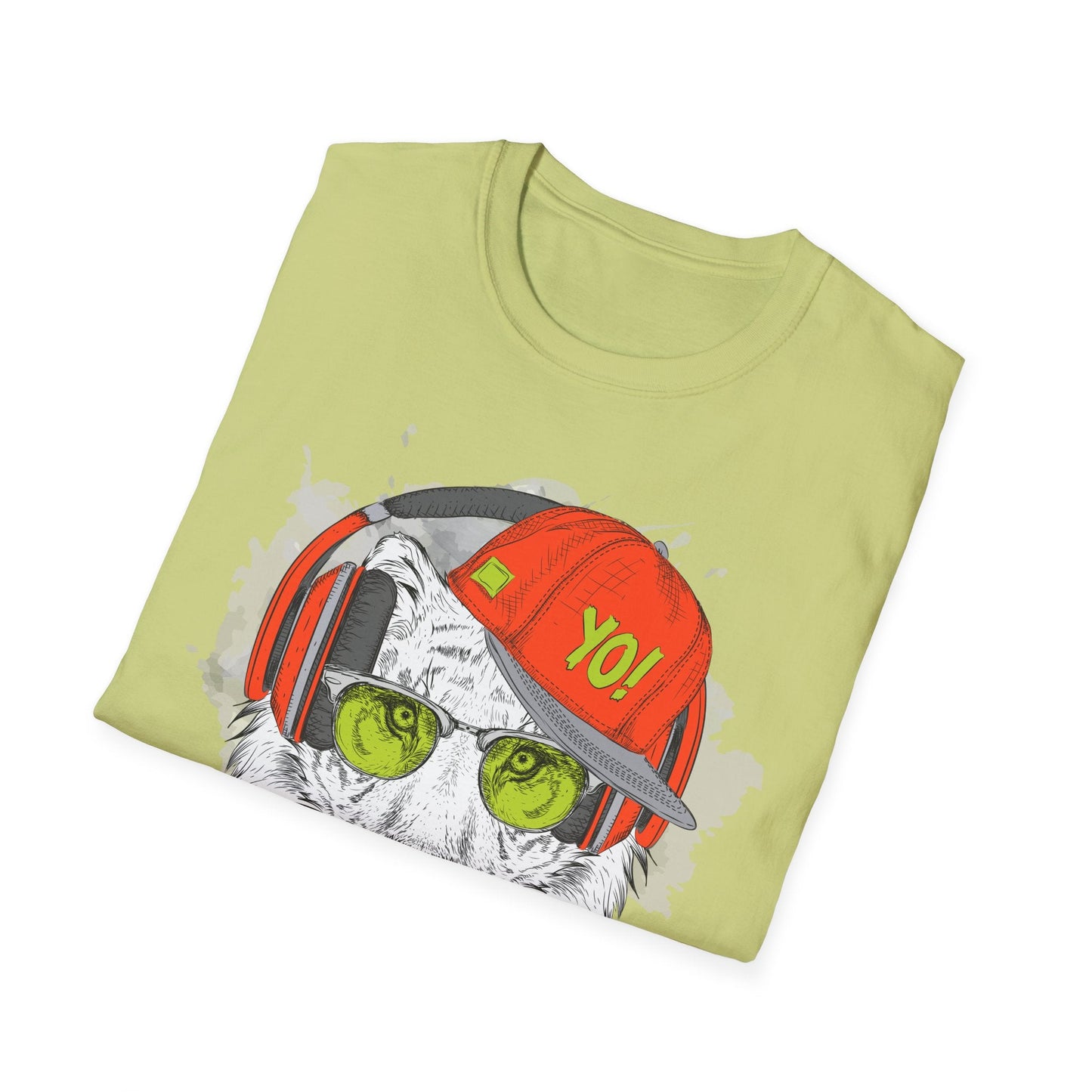 I Love Music Animals Shirt With Headphones Unisex Tee Gildan Softstyle 64000 Premium Comfort