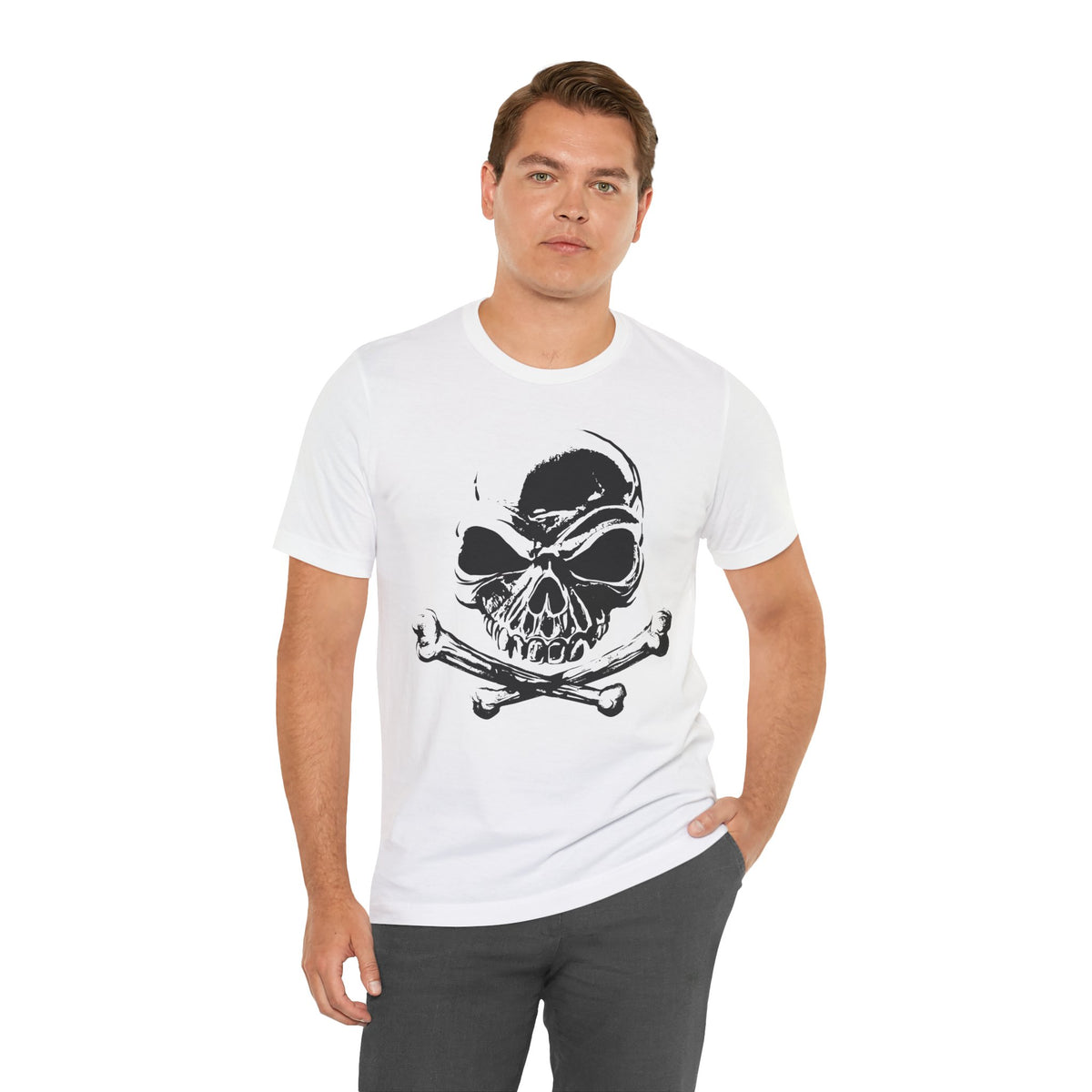 Black Skull Graphic Design Tee, Skull Shirt, Vintage Tees, Art Design T-Shirt, Vintage Graphic Tee, Art Shirts with Skulls