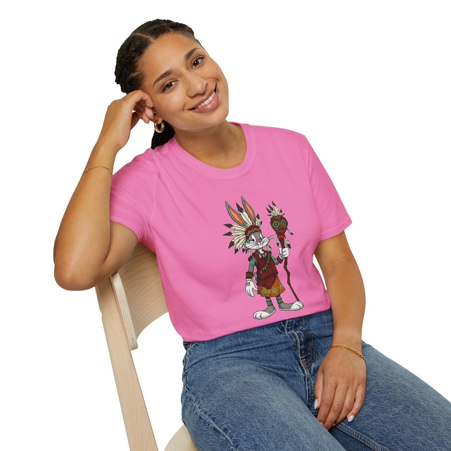 Bugs Bunny T Shirt Unisex Cartoon Character Design Gildan Softstyle 64000 Tee All Sizes