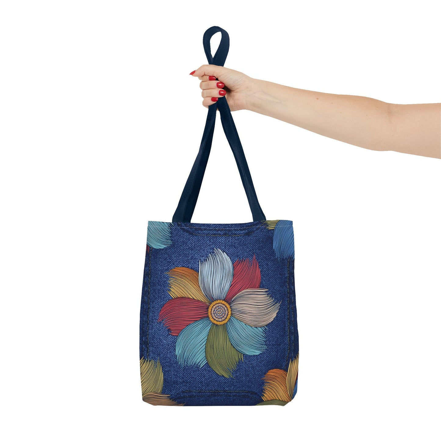 Denim Fabric Imitation Print Unisex Canvas Bag Poly Spun 3 Sizes Tote Bag 175