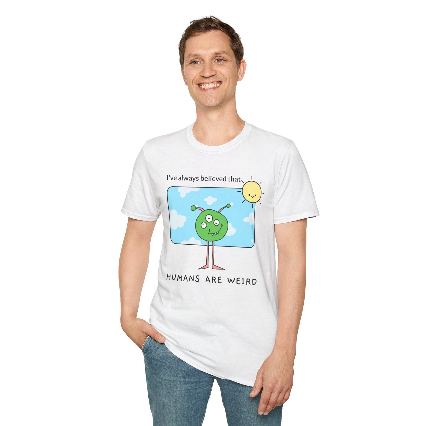 Alien Cartoon Humans Are Weird TShirt