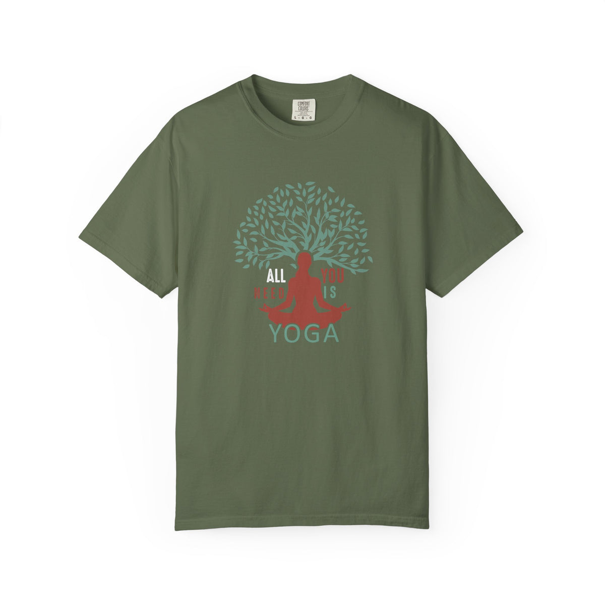 All Is Yoga Tree Pose Meditation Unisex Comfort Colors Garment-Dyed Heavyweight 100 Cotton Art Design T-Shirt w188