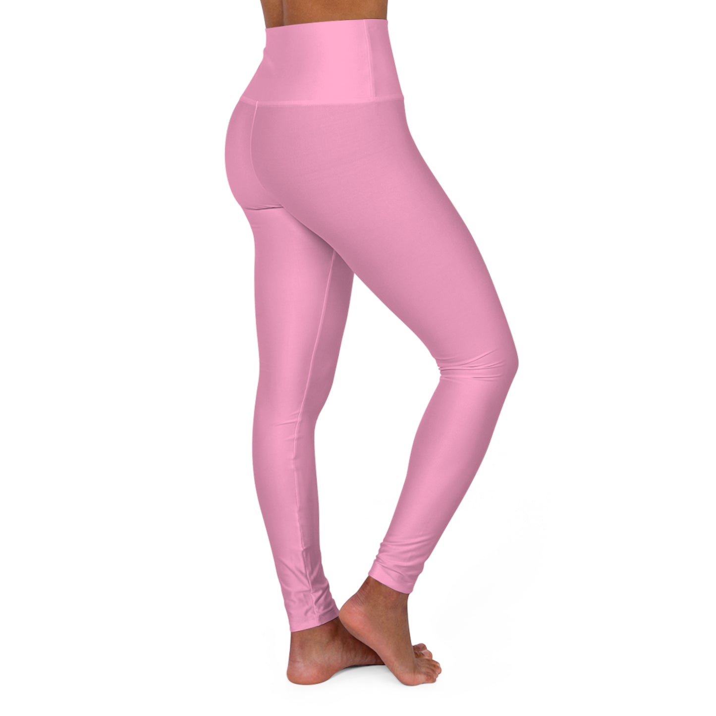 High-Waisted Doll Pink Yoga Leggings Women's Seamless Poly-Span Comfortable Everyday Workout Tights