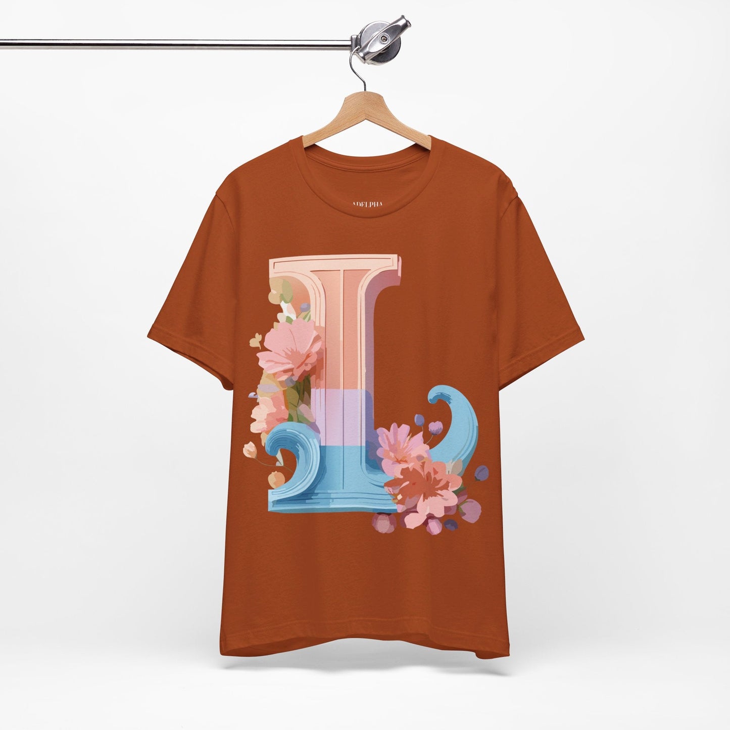 Letter L Shirt Unisex Graphic Tee With Vintage Inspired Artwork By Adelpha Premium Quality