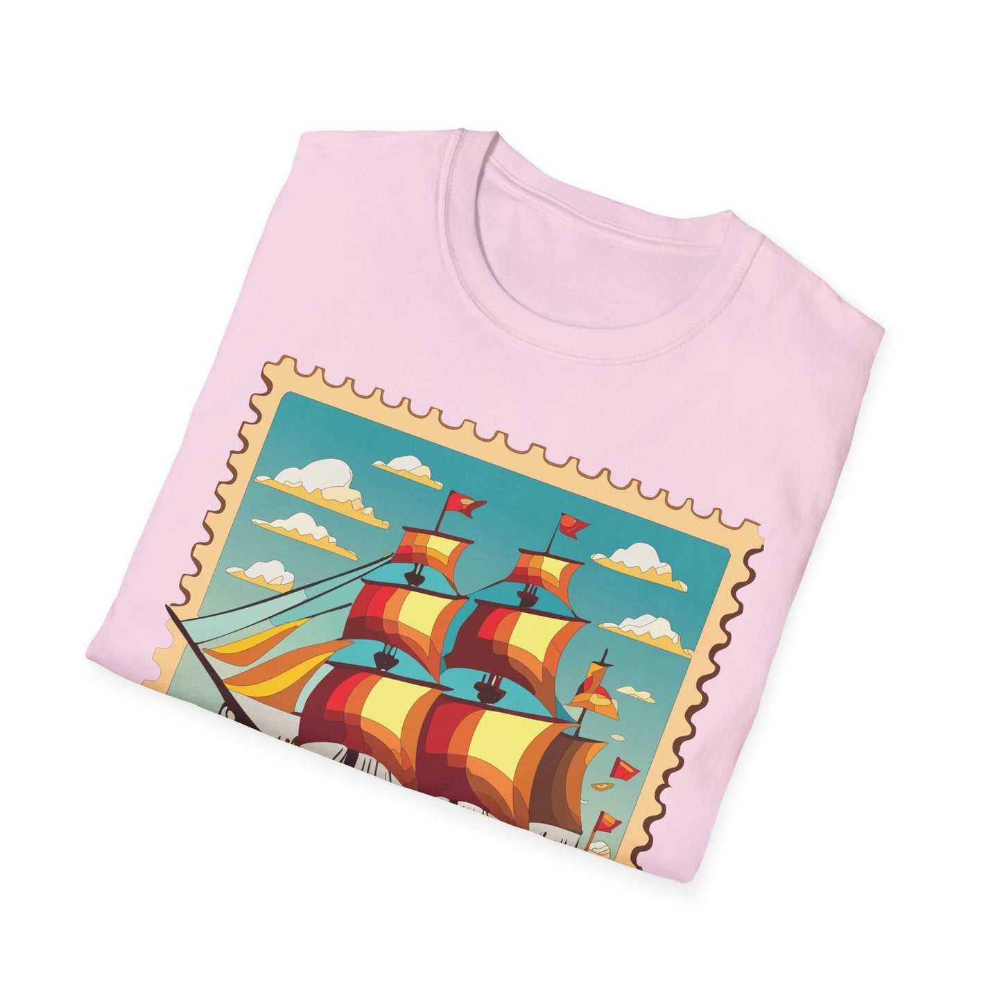 Unisex Softstyle Short Sleeve T Shirt Gildan 64000 Ring Spun Cotton Vessel Ship Frigate Tee