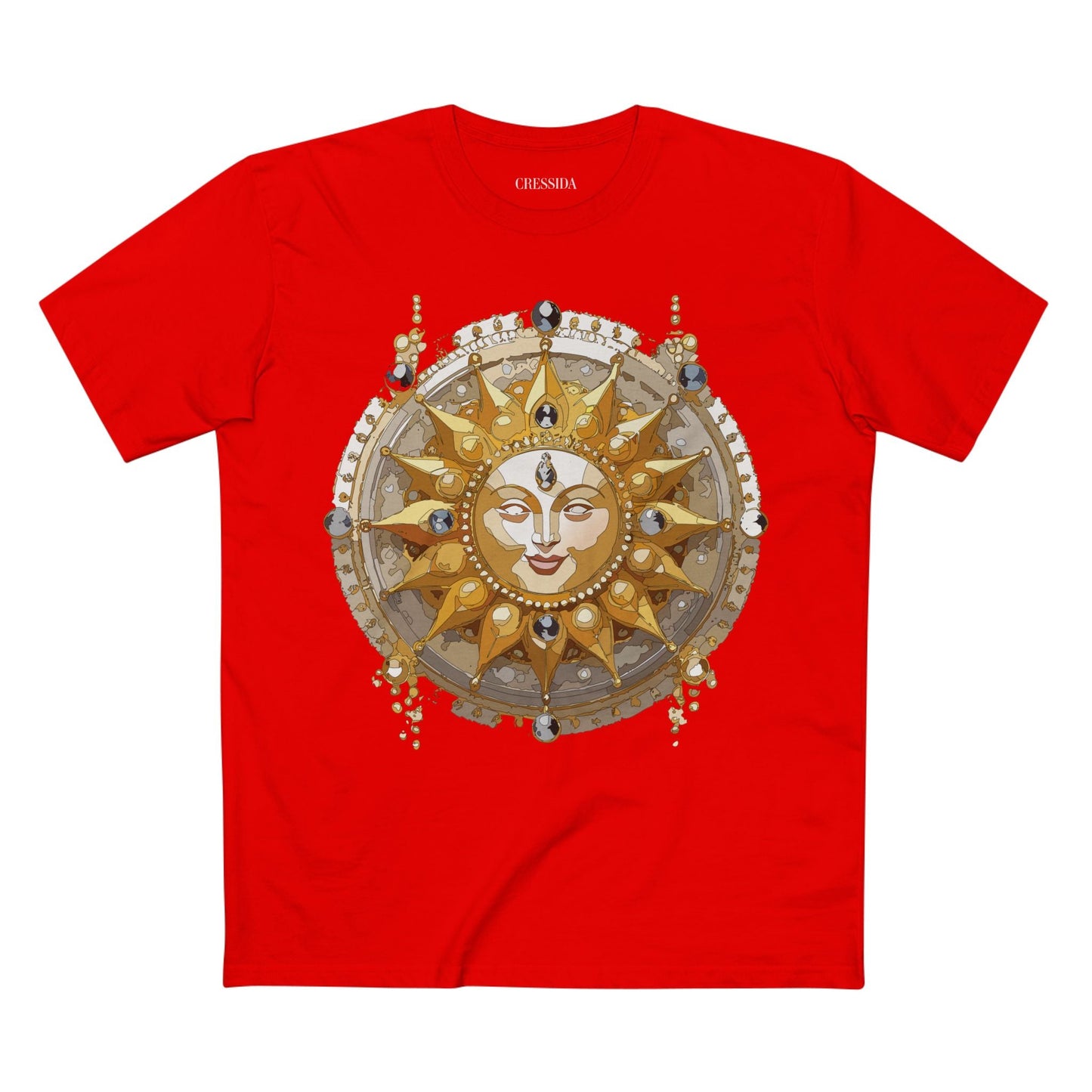 Gold Sun Graphic Unisex 100 Cotton T-Shirt with Golden Art Design 9