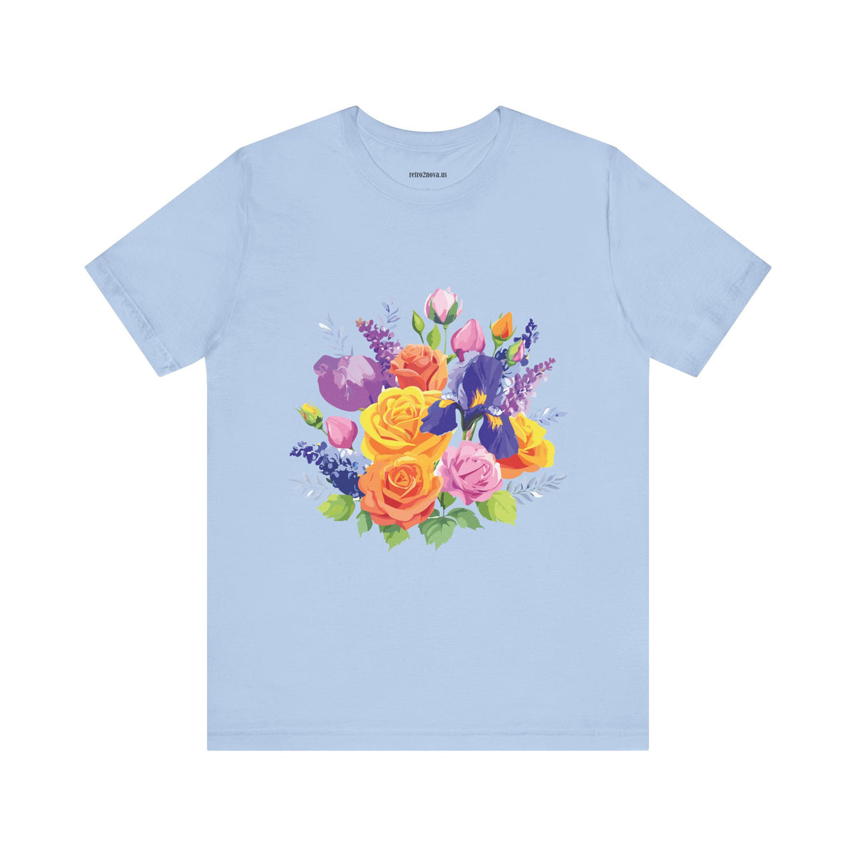 Floral Graphic Unisex Cotton Bella+Canvas Tee with Flowers Design ab103