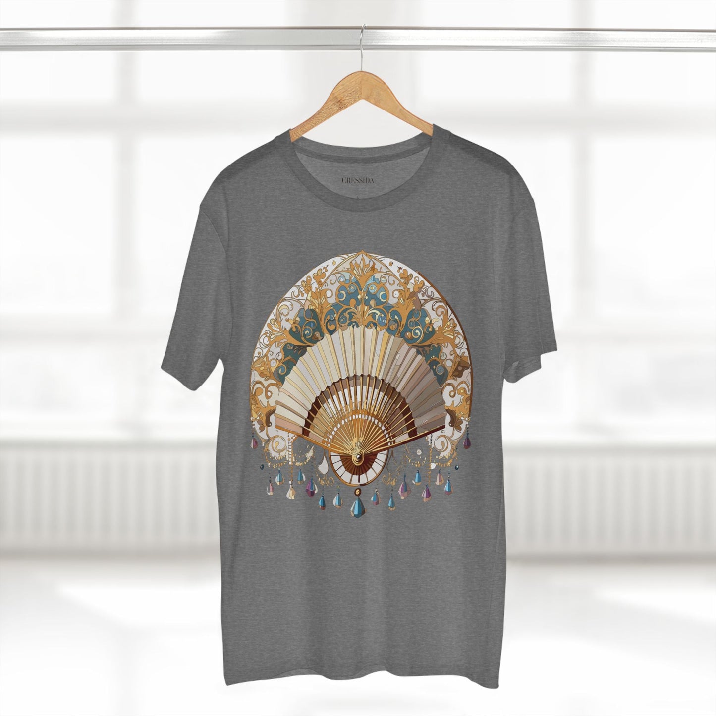 Antique Fan Graphic Design T-Shirt Unisex 100 Cotton Floral Carnival Artwork Tee 23