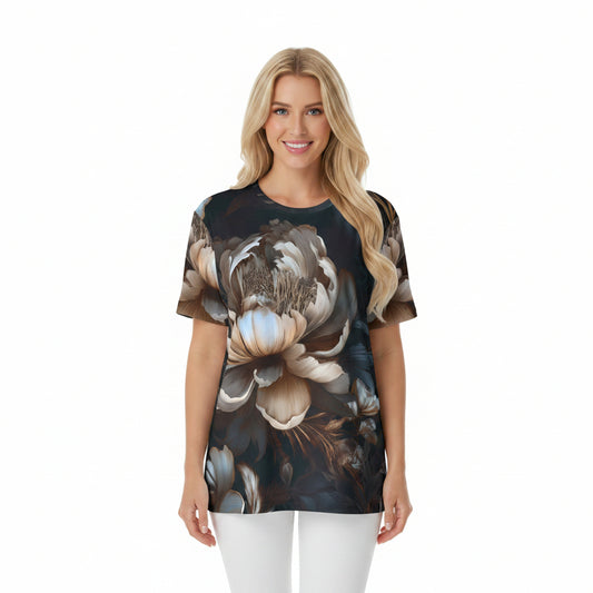 Unisex Poly T-Shirt with Floral Print