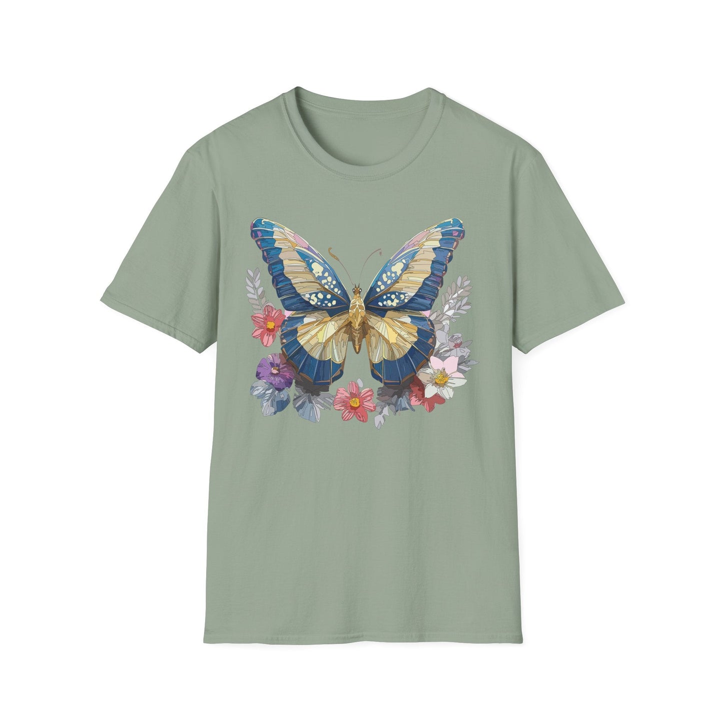 Butterfly Unisex Short Sleeve Tee Shirt Gildan Softstyle 64000 Monarch Design Graphic Tee
