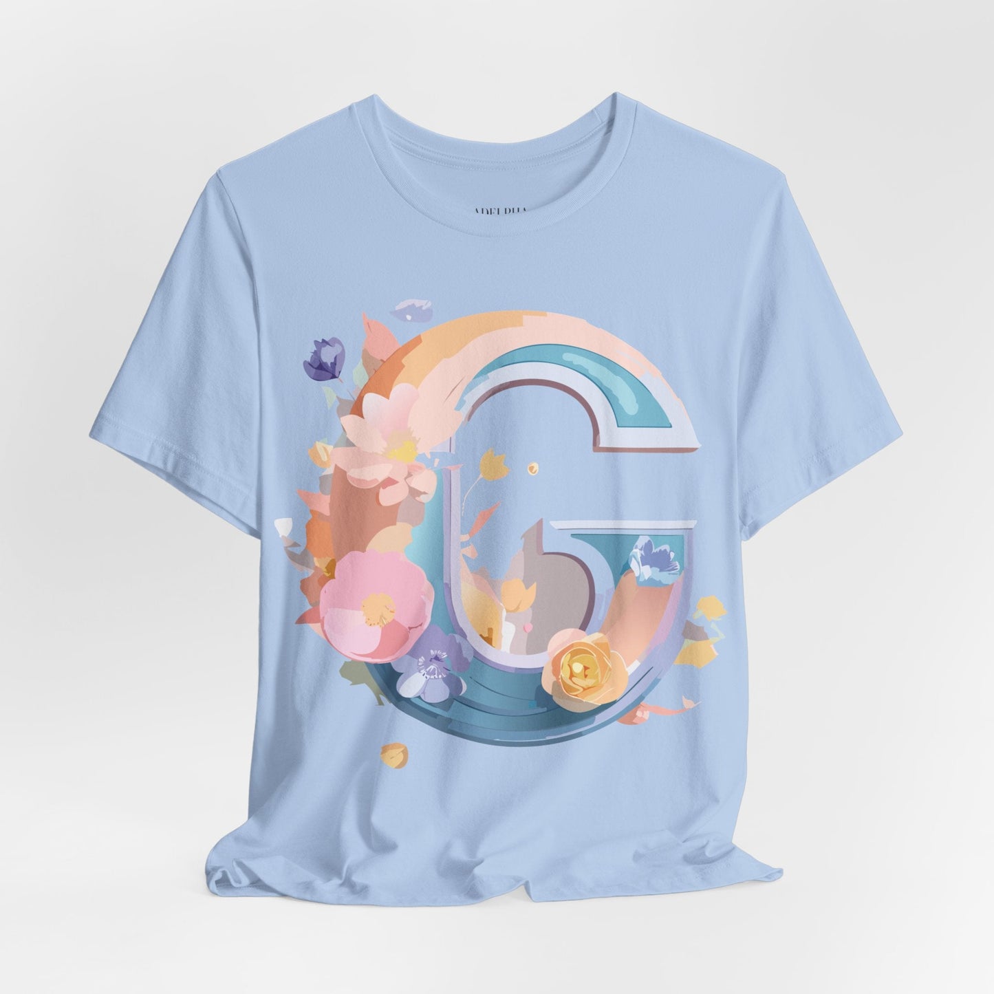 Letter G Graphic Tee Unisex Short Sleeve T Shirt by Adelpha Vintage Inspired Artwork