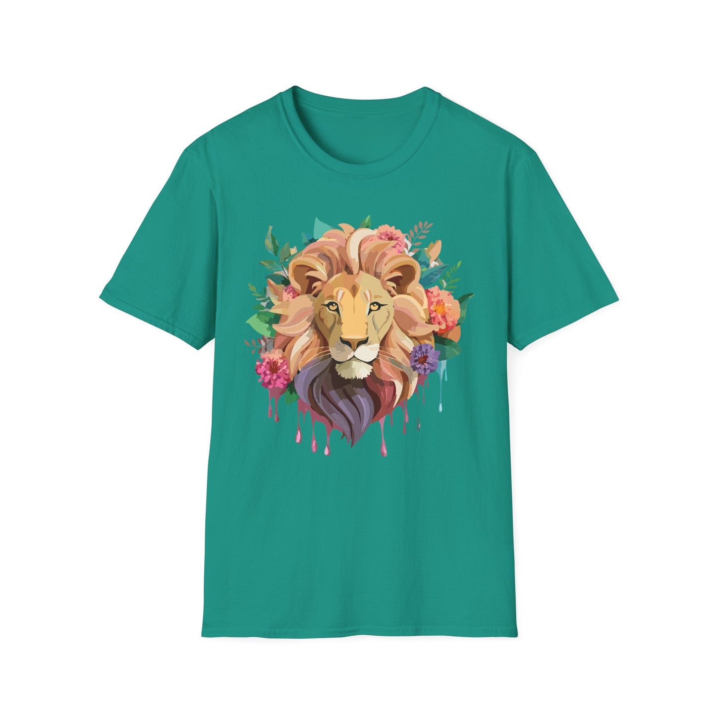 Lion Shirt Unisex Softstyle Tee 100 Percent Ring Spun Cotton Animal Print