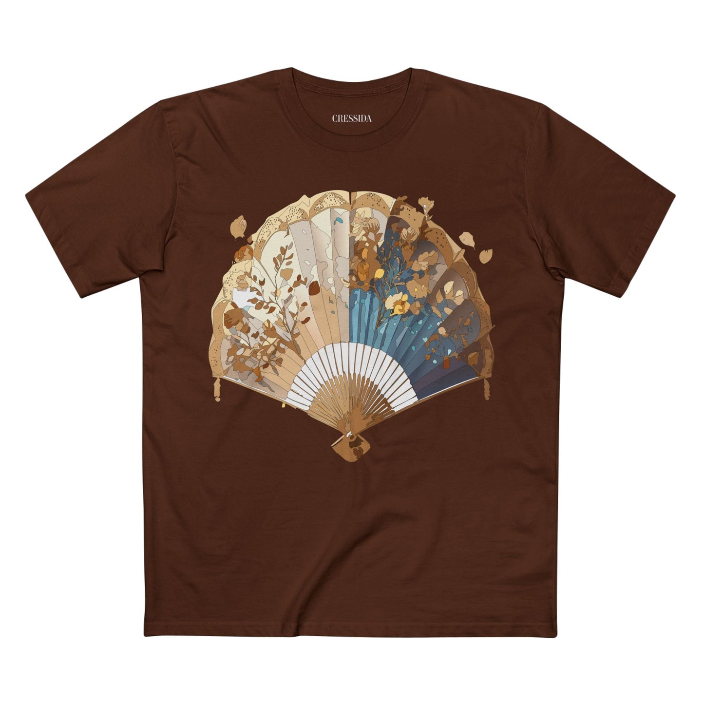 Antique Fan Graphic Design T-Shirt Unisex 100 Cotton Floral Carnival Artwork Tee 3