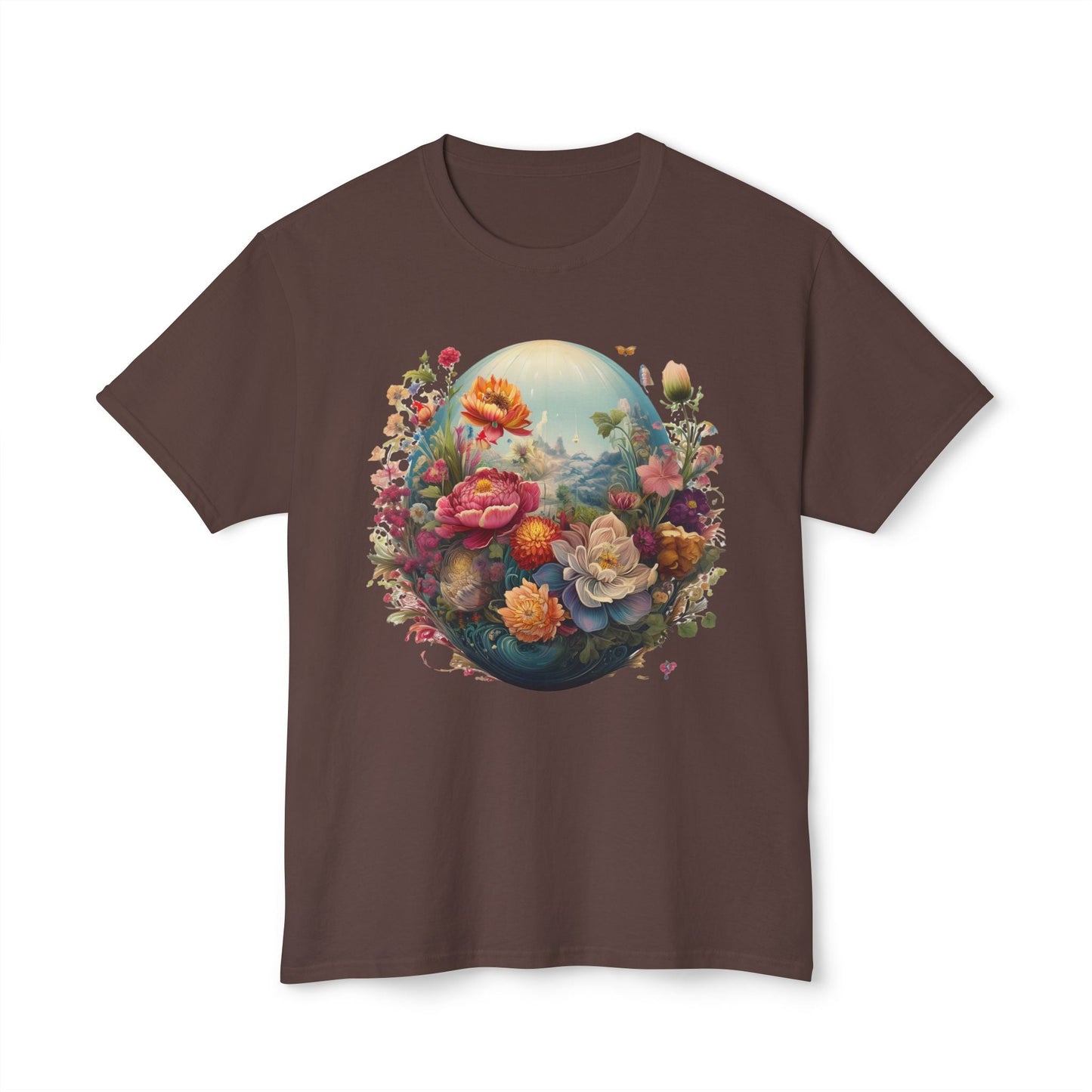 Unisex Floral T Shirt With Vintage Flower Art Print Cotton Tee For Men Women Everyday Wear