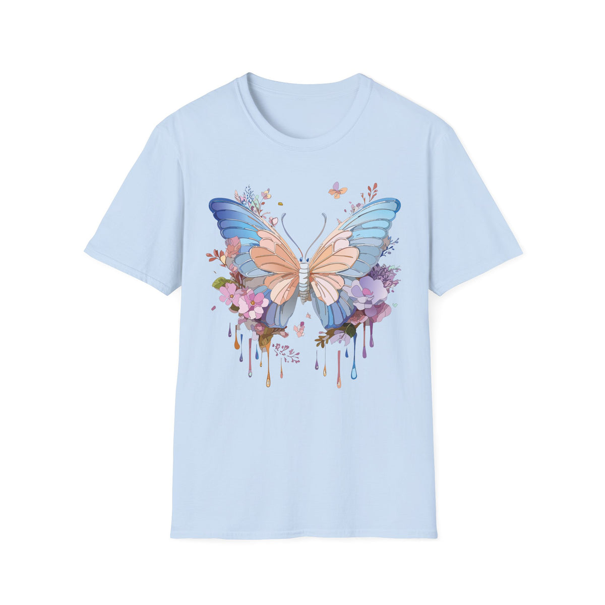 Butterfly Watercolor Tee — Pastel Floral Wings Graphic Tee Unisex 100 Cotton Gildan T-Shirt