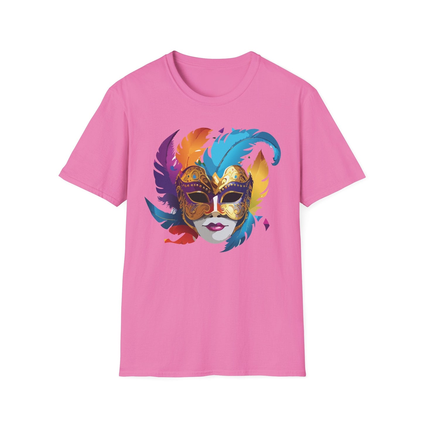 Mask Tee Shirt Unisex Short Sleeve Cotton Tee Art Design Masquerade Gildan Softstyle 64000
