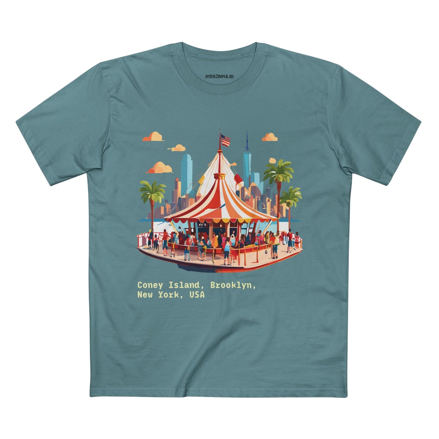 Retro2Nova Unisex Premium Cotton Art Tee With Original Brooklyn Travel Shirt Design