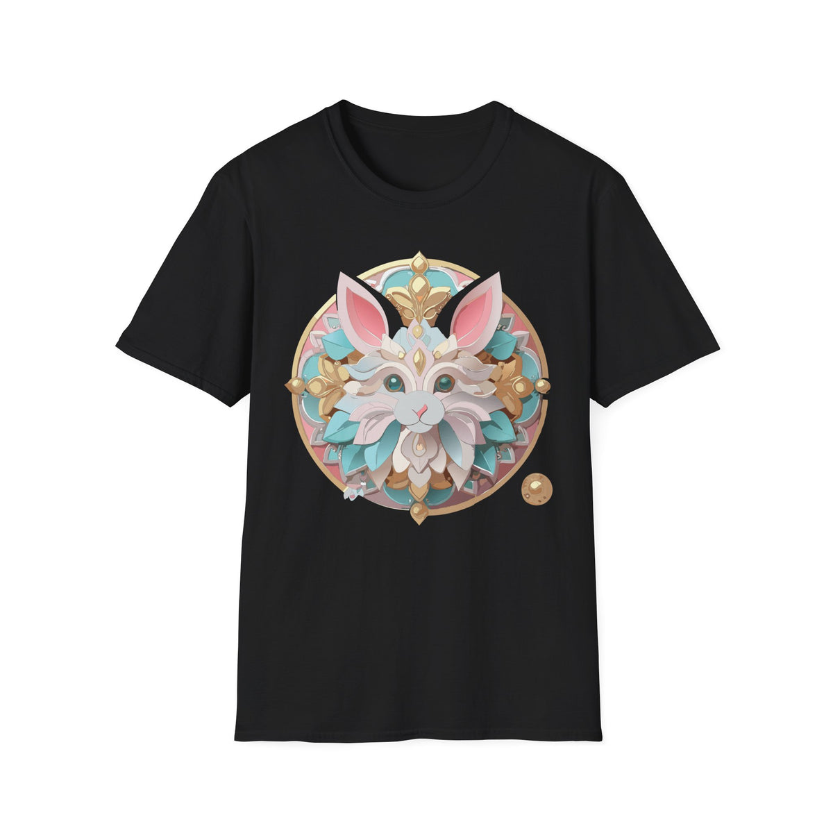 Ornate Floral Fox Mask T-Shirt | Pastel Mandala Animal Art