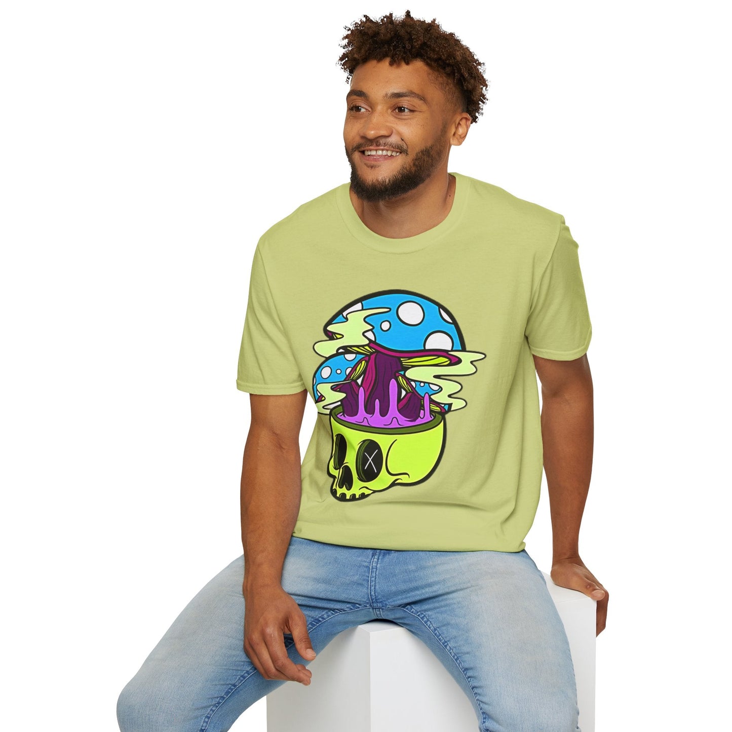 Skull Tee Shirt Unisex Skeleton Shirt With Art Design Gildan Softstyle Cotton Tee