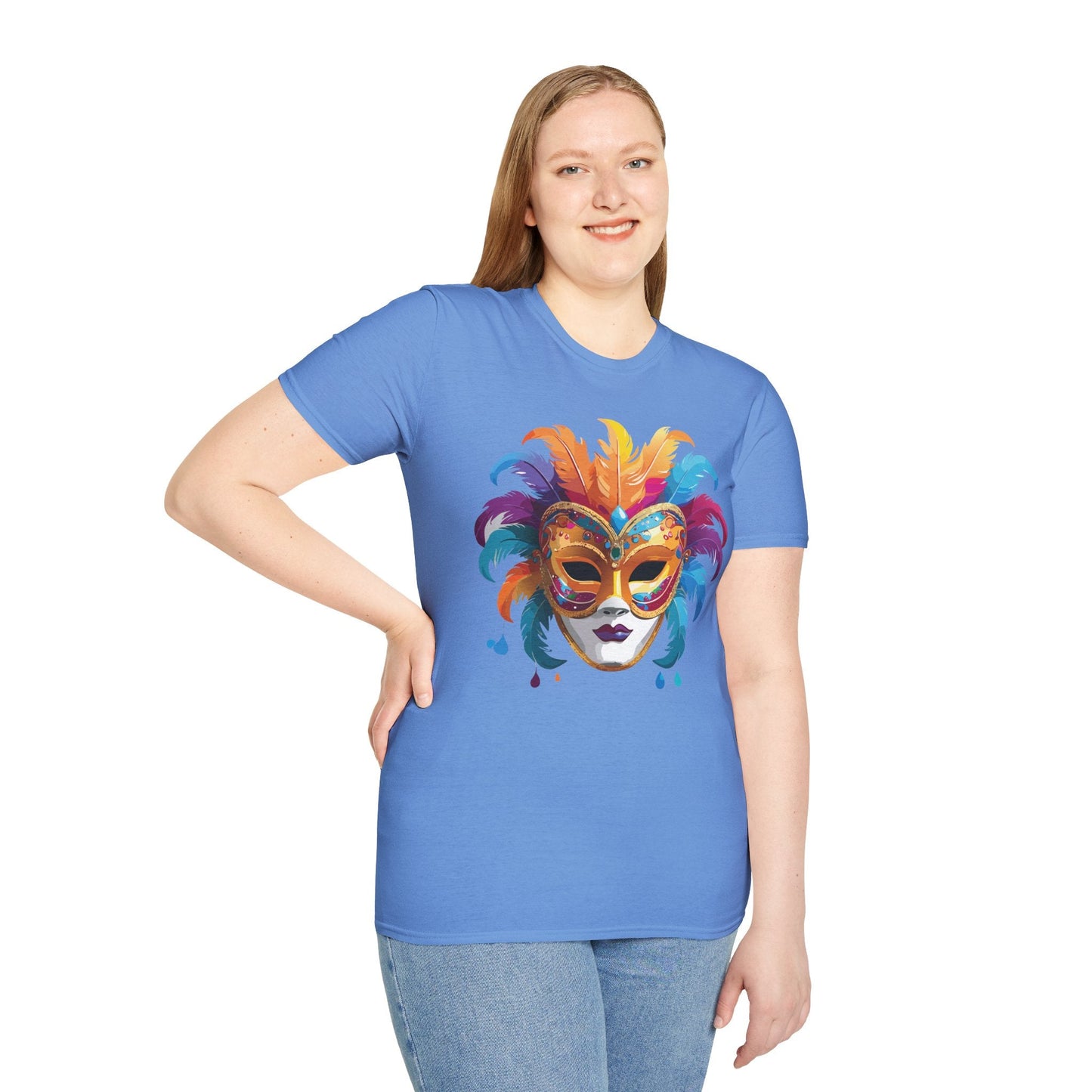 Mask Graphic Unisex Cotton Masquerade Design Artwork Tee 28