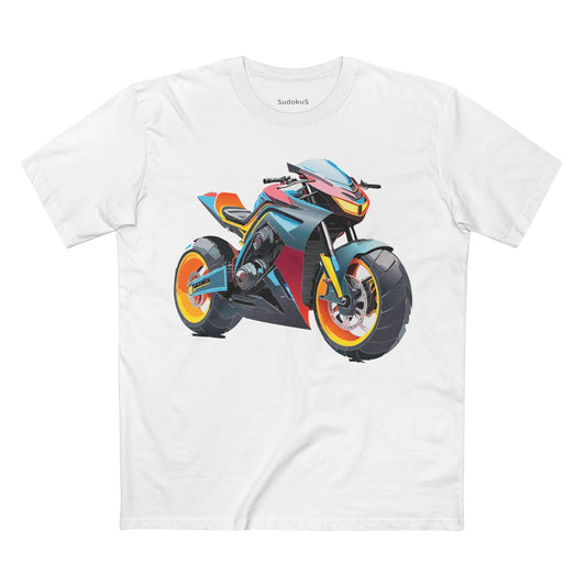 Moto Bike Graphic Unisex 100 Cotton Staple Tee 33