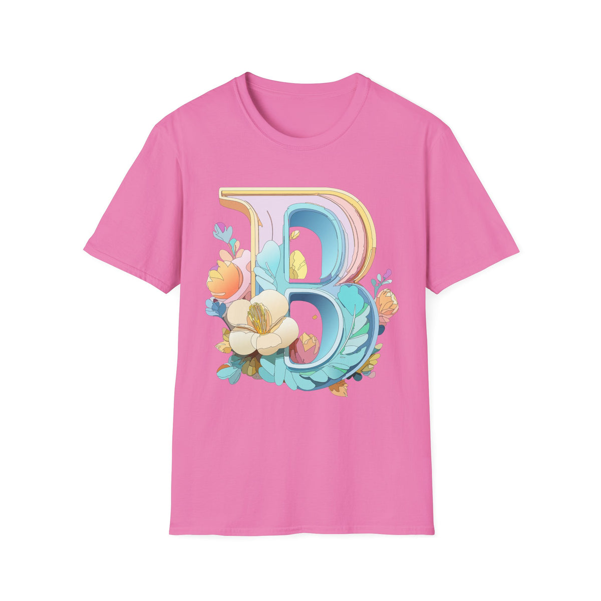 Floral Letter B T-Shirt | Botanical Monogram Tee