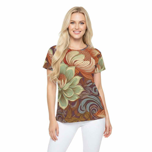 Women Poly T-Shirt with Floral Print