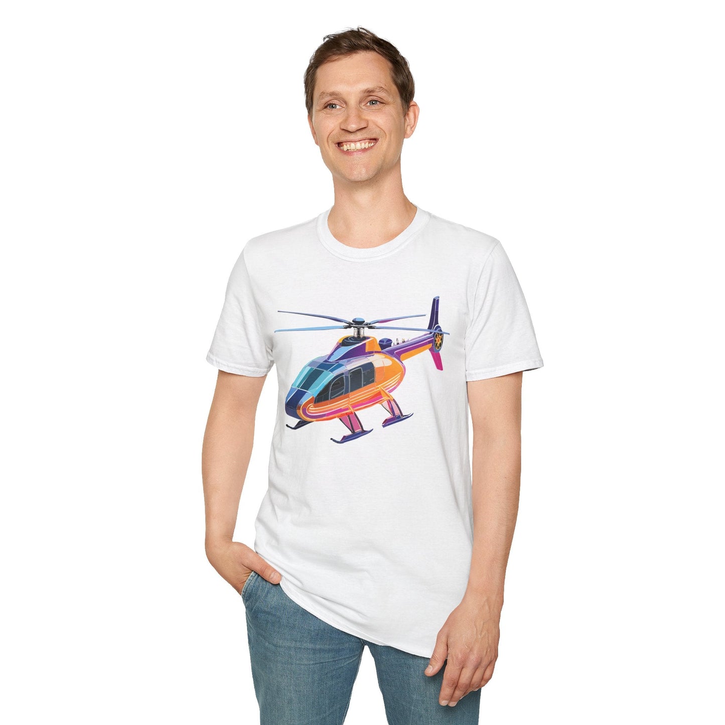 Chopper Helicopter Shirt Unisex Tee Gildan Softstyle 64000 Lightweight 100 Percent Cotton