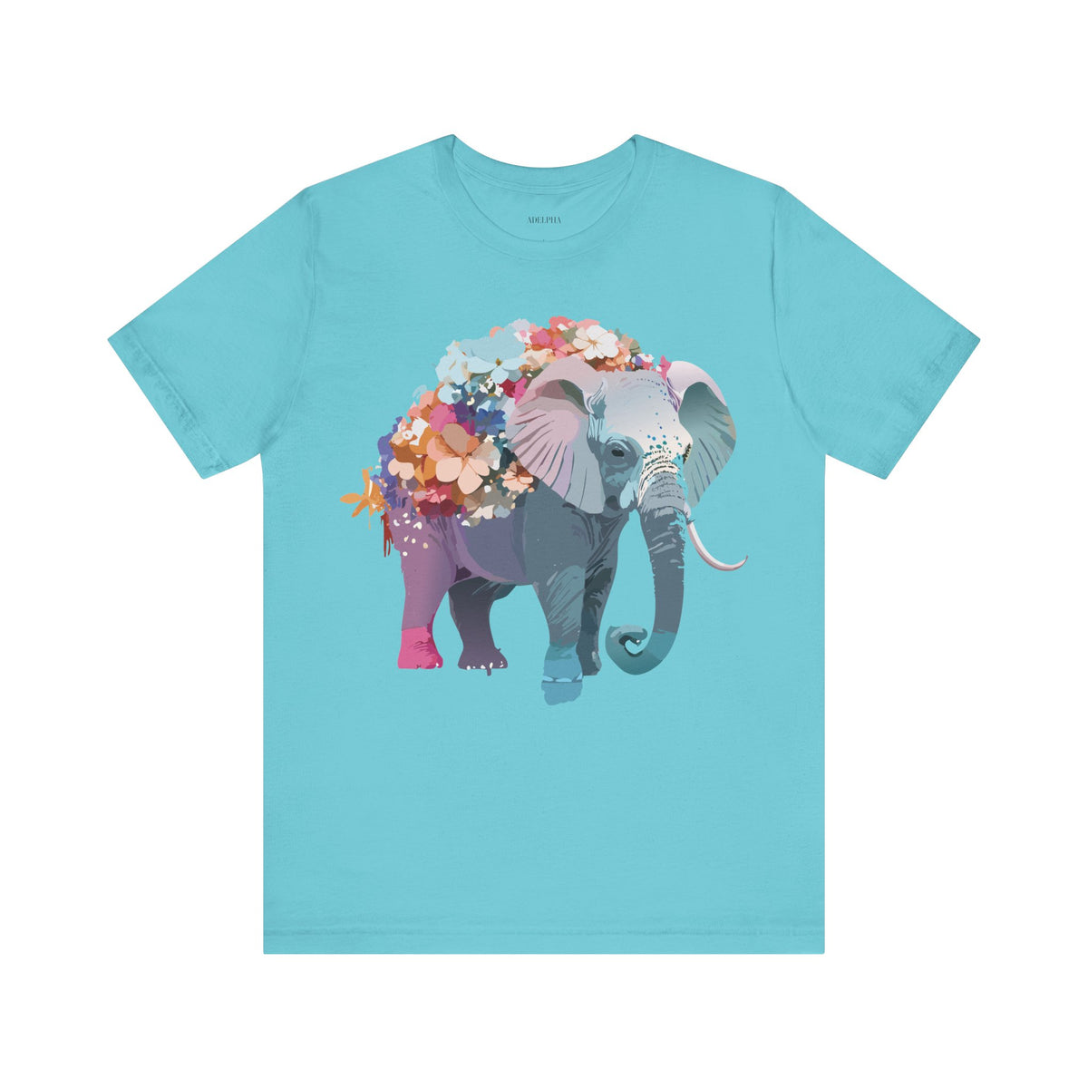 Elephant Graphic Unisex Cotton Bella+Canvas Tee with Art Animal Design e134