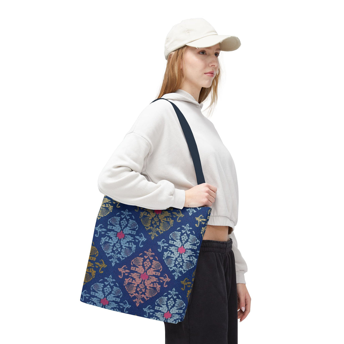 Denim Fabric Imitation Print Unisex Canvas Bag Poly Spun 3 Sizes Tote Bag 157