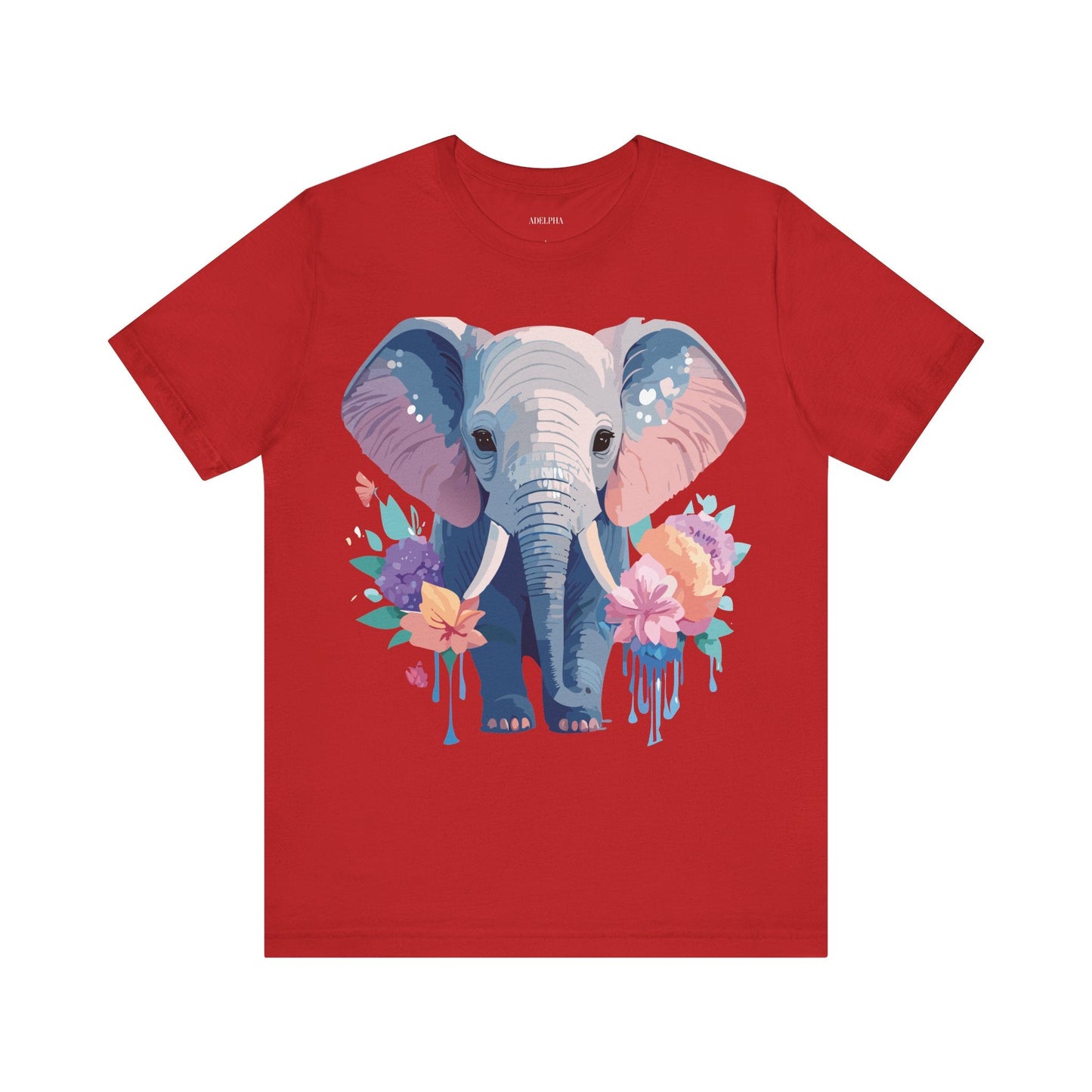 Elephant Graphic T Shirt Unisex Vintage Art Design Tee by Adelpha Short Sleeve Premium