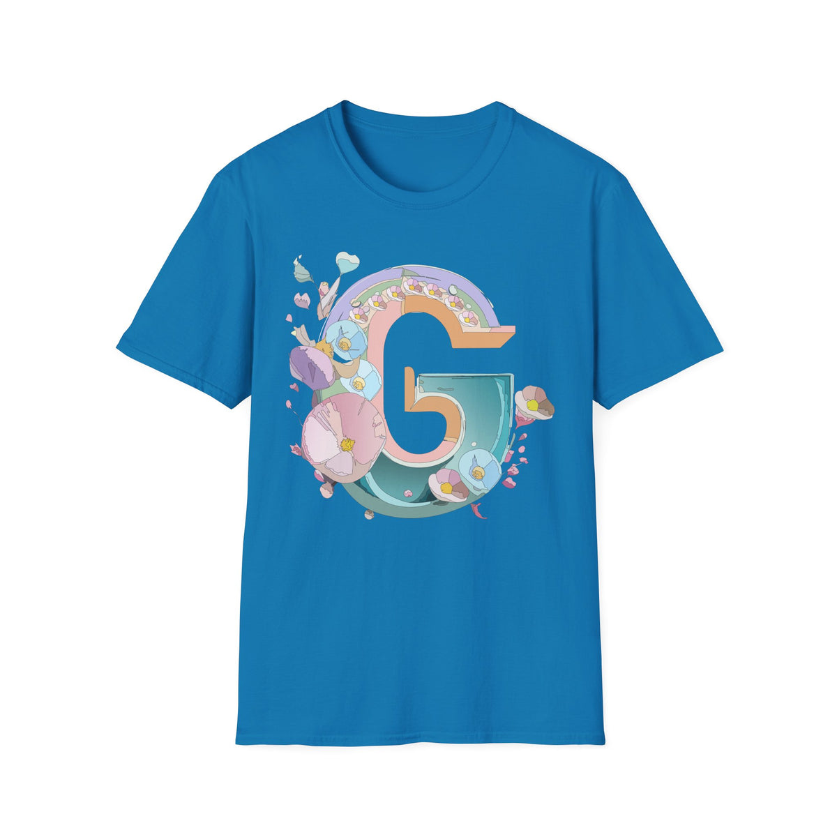 Floral Letter G T-Shirt | Botanical Initial Tee