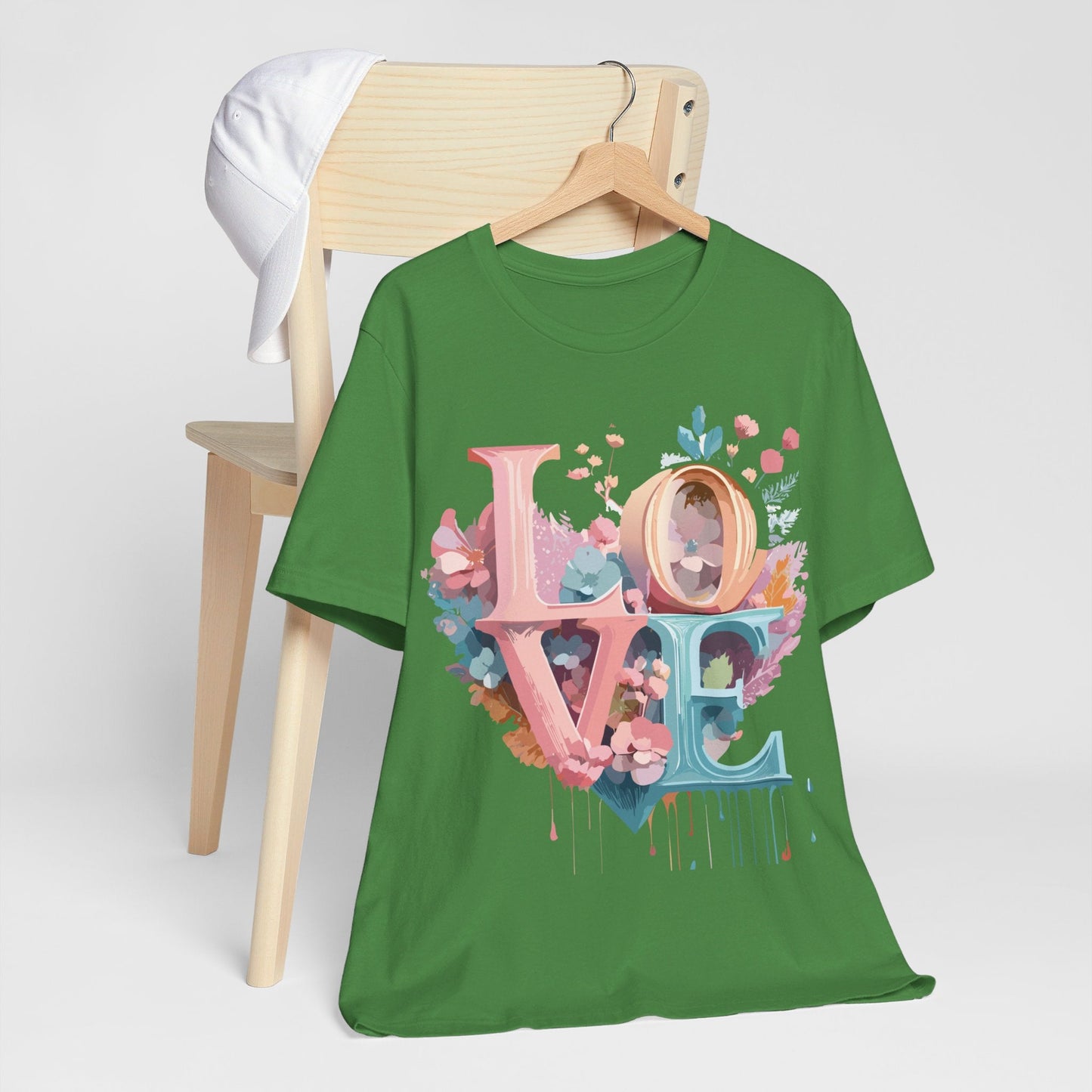 Valentine Day Graphic Unisex 100 Cotton Vintage Artwork with Love and Flower Design Tee 52