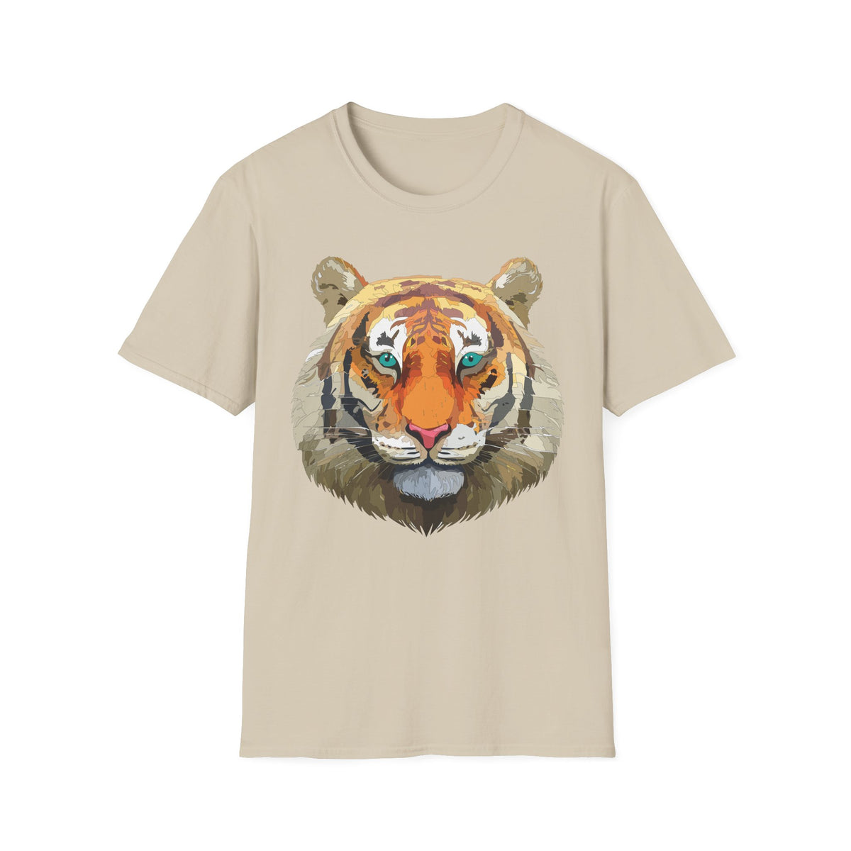 Watercolor Tiger Head T-Shirt | Bold Animal Portrait