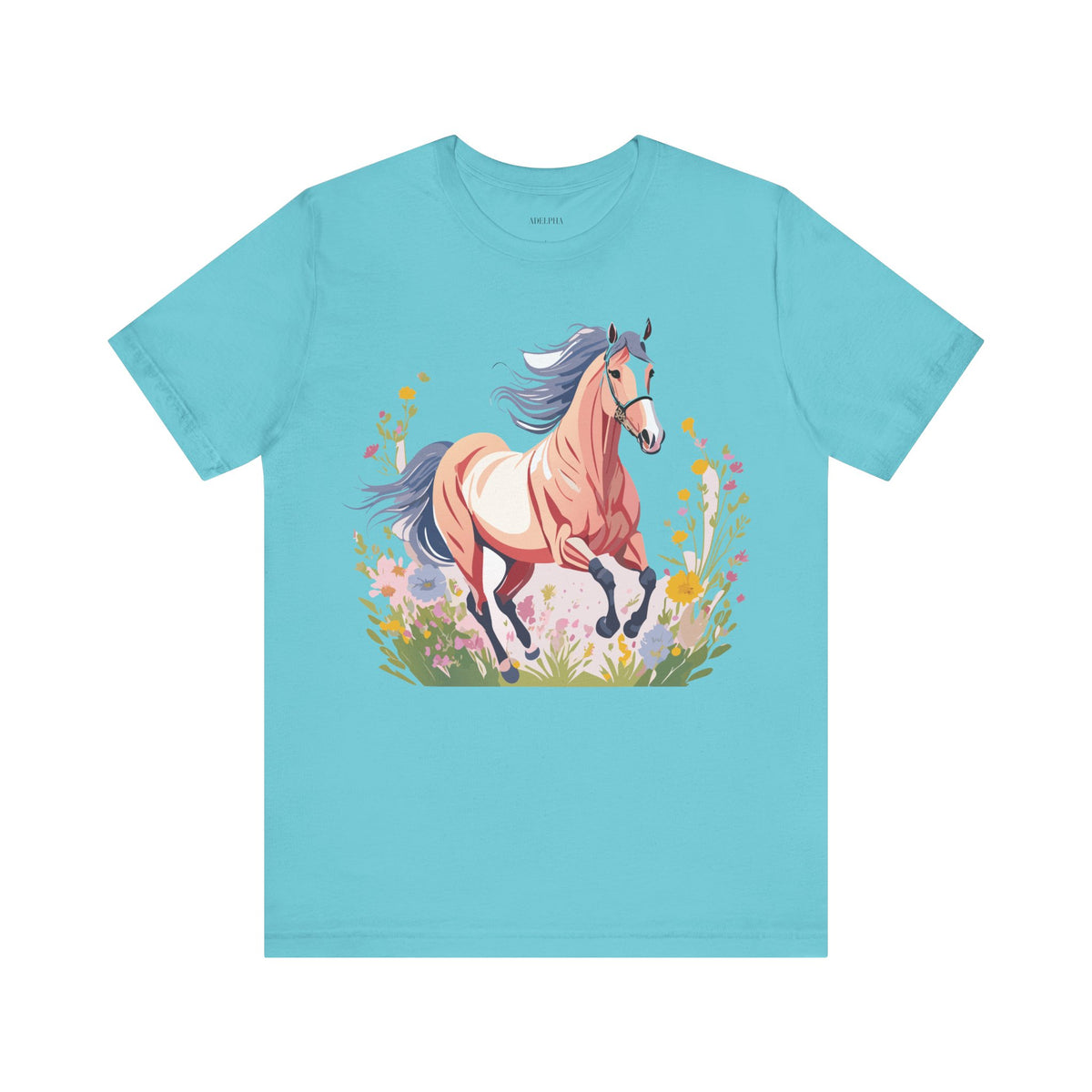 Horse Graphic Unisex Cotton Bella+Canvas Tee with Art Animal Design e28