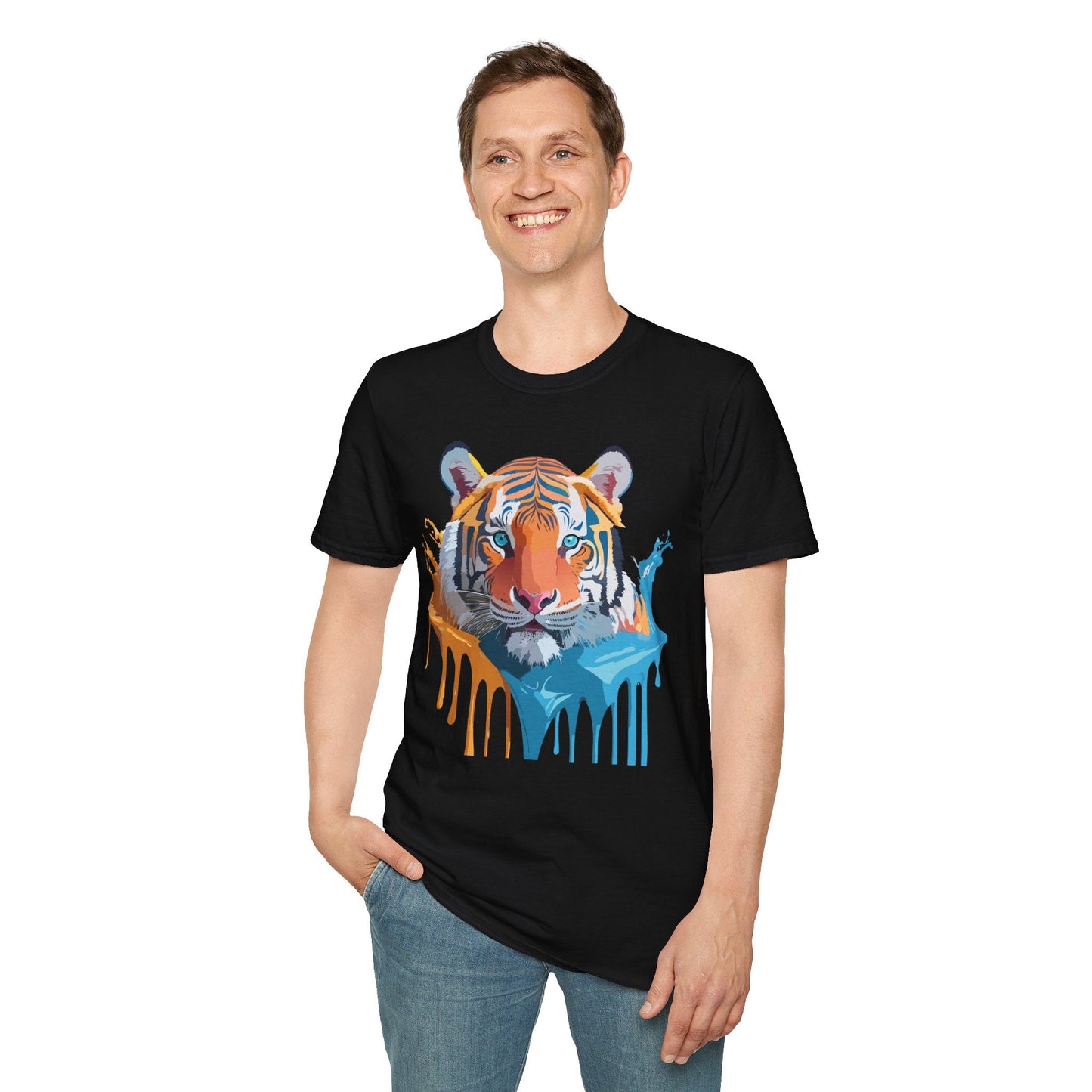 Tiger Shirt Unisex Animal Tee Ring Spun Cotton Gildan Softstyle Short Sleeve