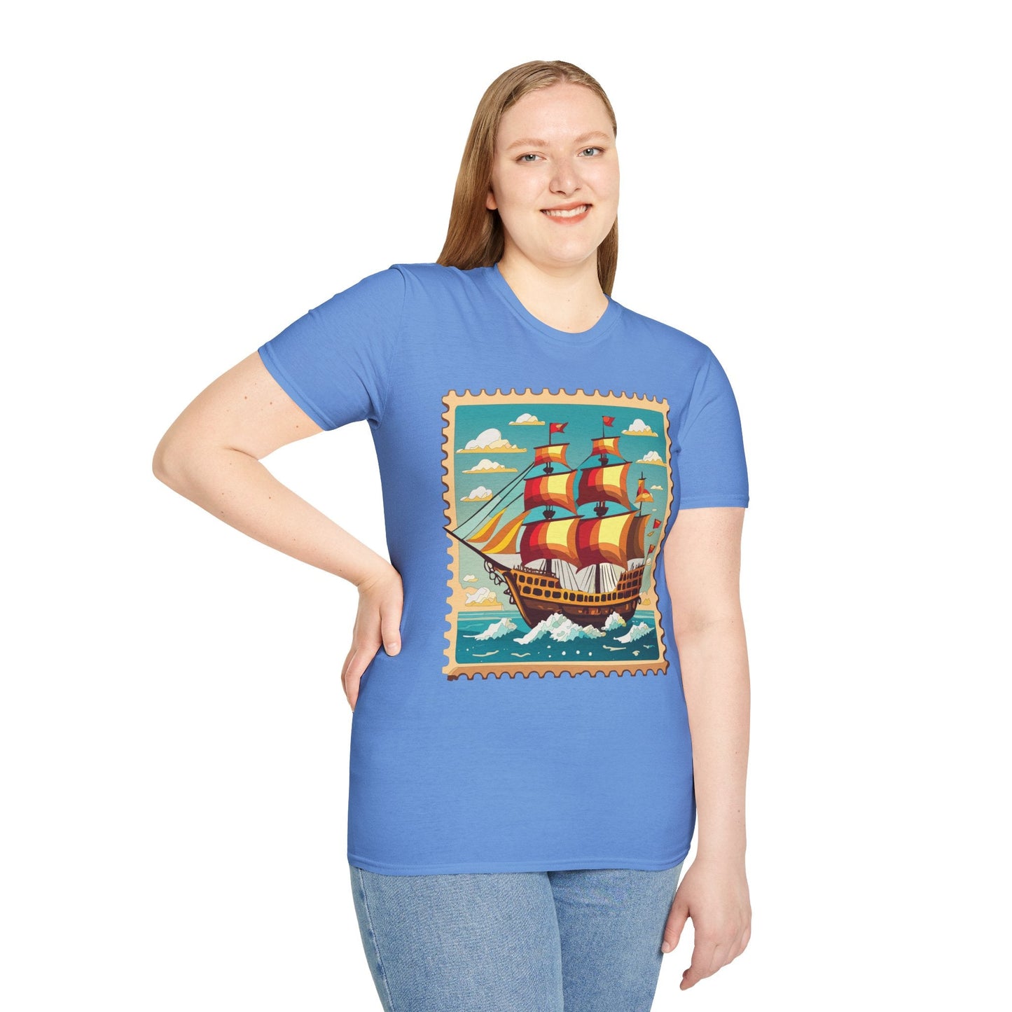 Unisex Softstyle Short Sleeve T Shirt Gildan 64000 Ring Spun Cotton Vessel Ship Frigate Tee