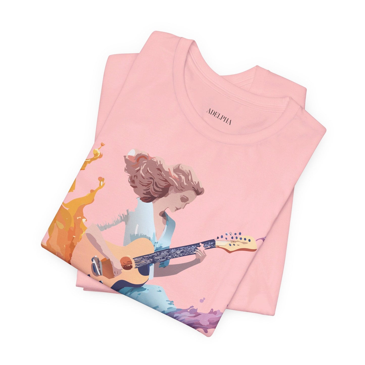 Music Graphic Unisex 100 Cotton Vintage Art with Musical Elements Tee 38