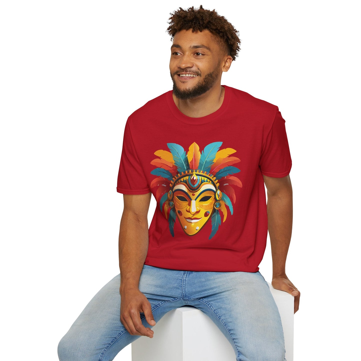 Mask Graphic Unisex Cotton Masquerade Design Artwork Tee 3
