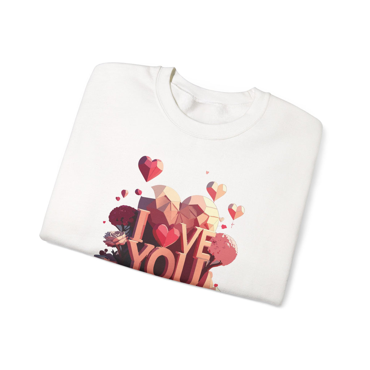 Unisex Big Heart Love Sweatshirt, Love Heart Sweatshirt, Floral Love Sweatshirt, 50/50 Cotton-Poly Valentine's Day Sweatshirt 10