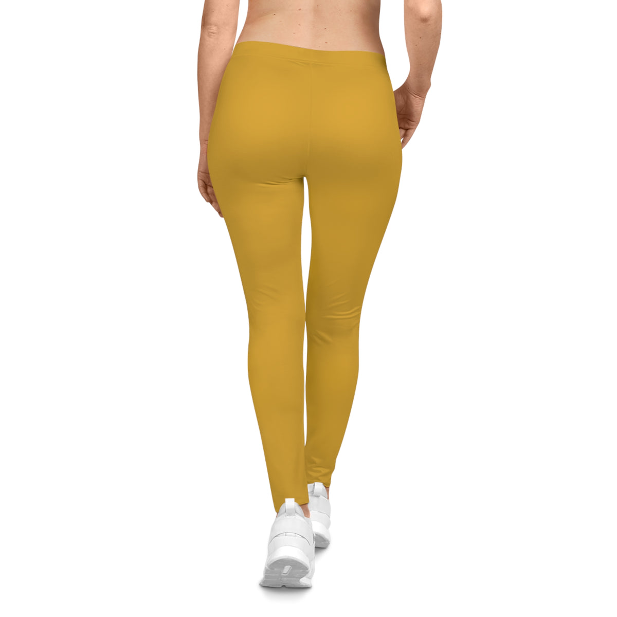 Goldenrod Yellow Mustard Color Women's Poly-Span Casual Leggings XS-2XL