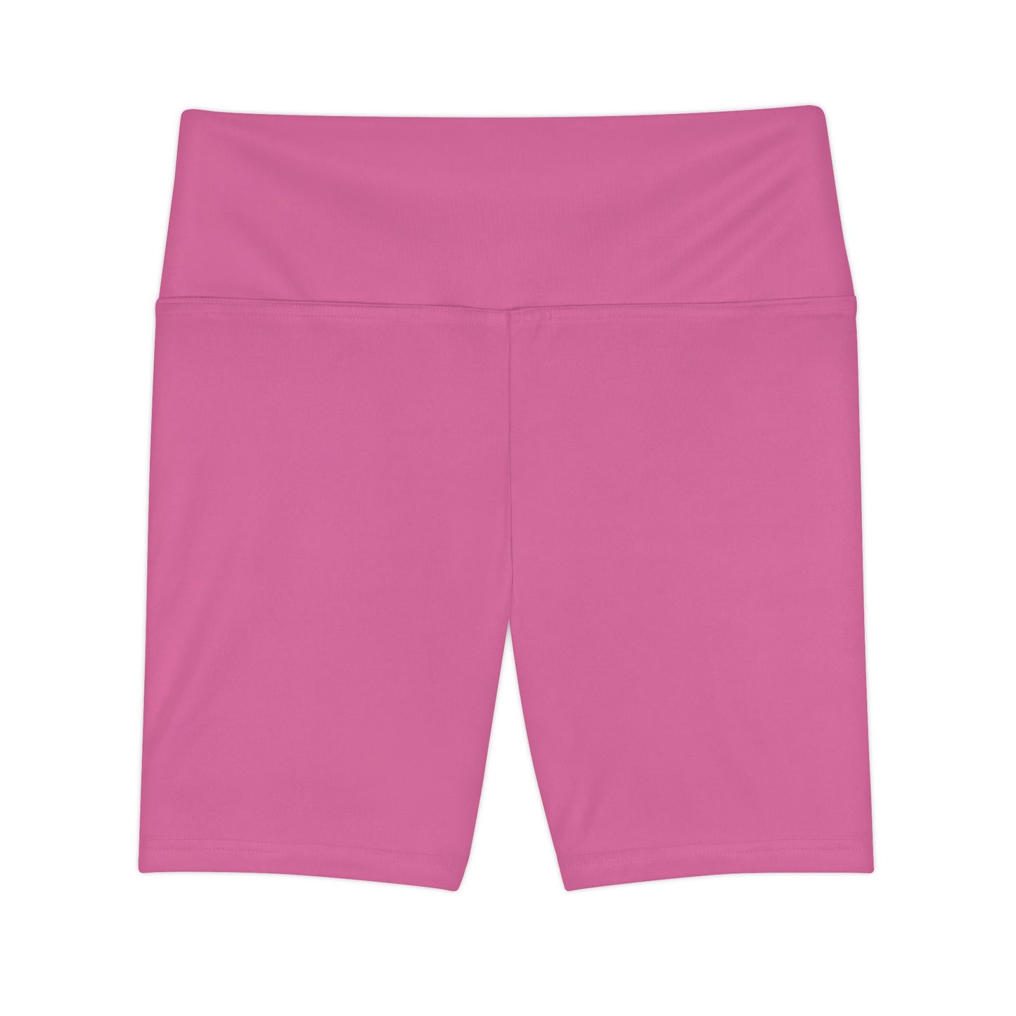 Sweet Peony Pink Women's Workout Shorts — Solid High-Waist Biker Shorts for Exercise & Everyday Wear
